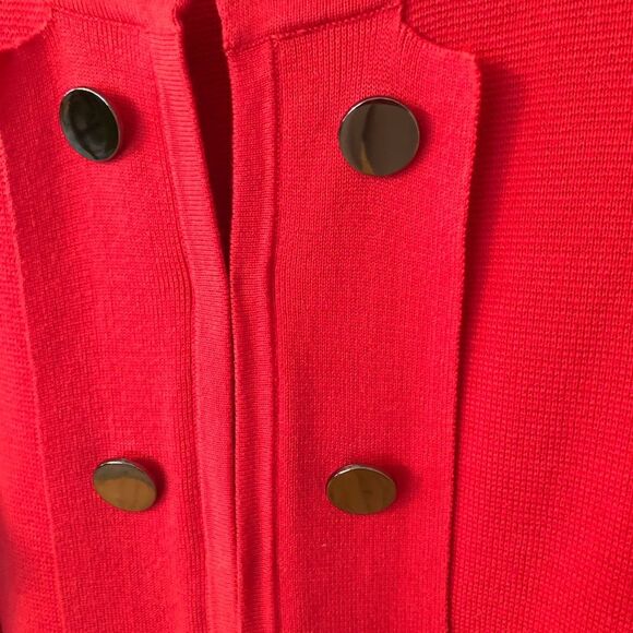CHICO'S SIZE 3 XL 16 CORAL COTTON SWEATER JACKET HOOK AND EYE CLOSURE - Picture 3 of 9